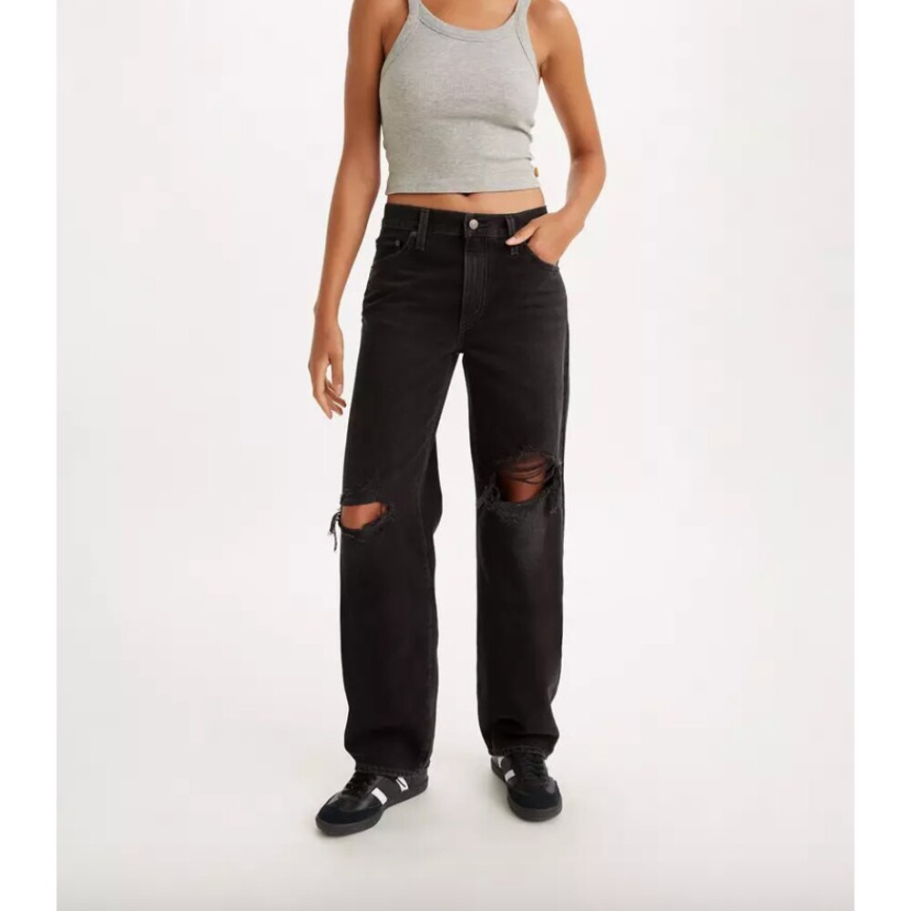 Levi's Baggy Dad Jeans in Black w/ Rips Size 32X30